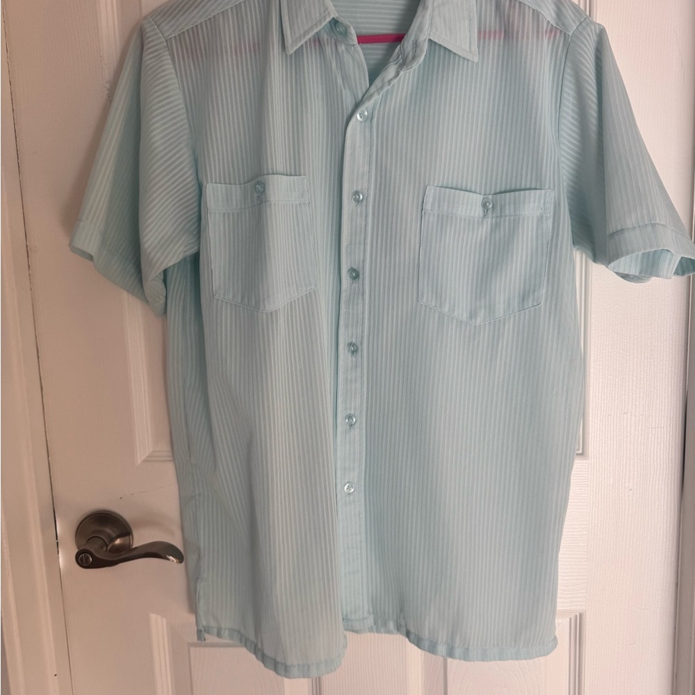 Haband Blue Casual Button Down Shirt